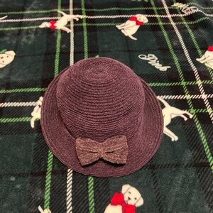 Purple Bow Cloche Hat